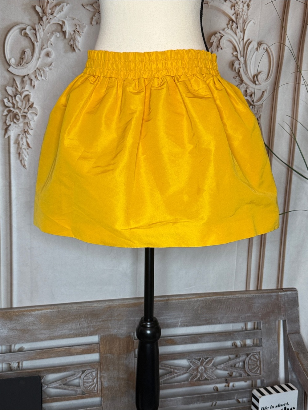 RED Valentino Yellow Elastic-Waist Circle Mini Skirt